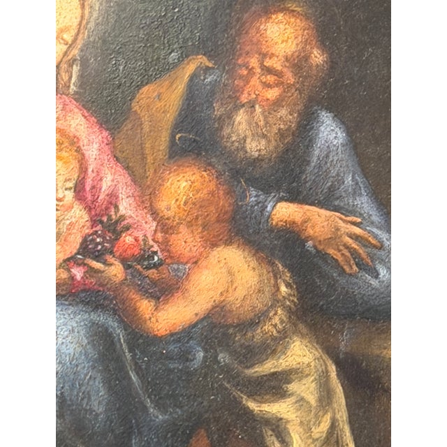 Unkown, Holy Family with the Infant Saint John the Baptist, 1800s, Oil on Panel For Sale - Image 3 of 8