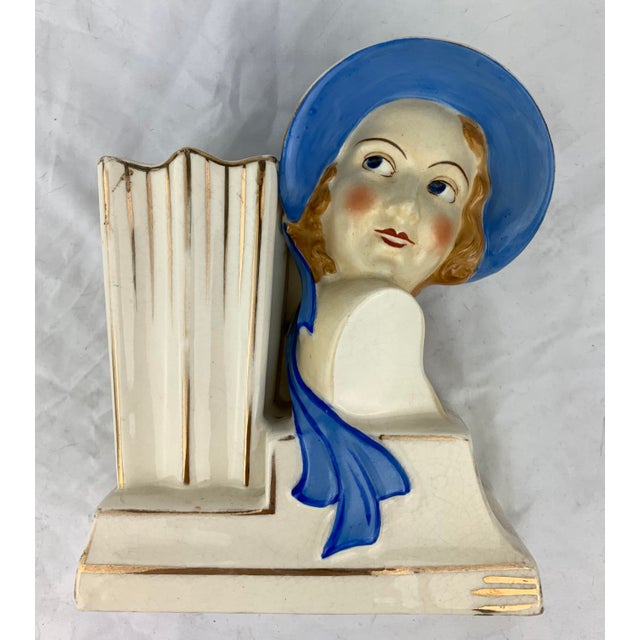Art Deco Art Deco Ceramic Flower Vase For Sale - Image 3 of 7
