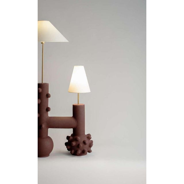 Contemporary Connection Sculptural Floor Lamp in Ceramic by Liliana Silva For Sale - Image 3 of 6