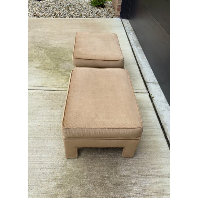 Mid 20th Century Mid 20th Century Vintage Mid-Century Modern Contemporary Low Ottoman Bench Stools - A Pair For Sale - Image 5 of 7