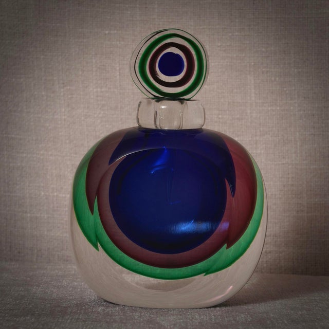 1990s Mid-Century Modern Murano Glass Perfume Bottle, Italy, 1990s For Sale - Image 5 of 9