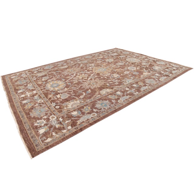 Brown 21st Century Modern Sultanabad Rug 10 X 14 For Sale - Image 8 of 9