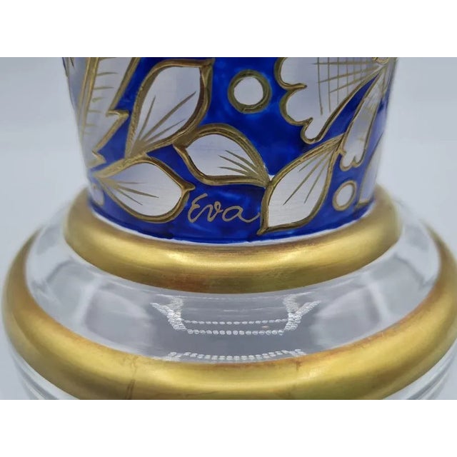 Large Glass Vase with Lid by Fritz Heckert For Sale - Image 3 of 9