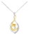 10K Two-Tone Yellow & White Gold 1/4 Cttw Brilliant-Cut Round Diamond Spiral Link 18" Pendant Necklace (I-J Color, I2-I3 Clarity) For Sale