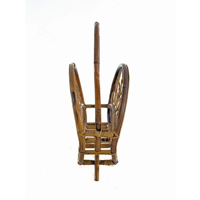 Franco Albini Vintage Italian Boho Bamboo Magazine Rack by Franco Albini, 1960s For Sale - Image 4 of 8