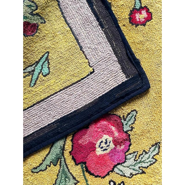 Antique American Folk Art Hooked Rug For Sale - Image 4 of 8