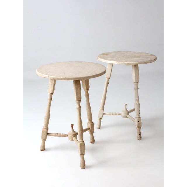 Pair of Vintage Cottage Pedestal Side Tables For Sale - Image 15 of 17
