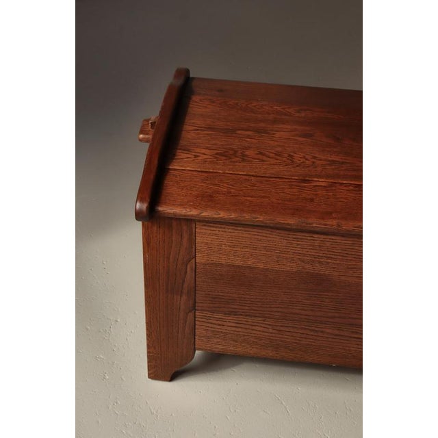 Danish Gothic Style Cabinetmaker Blanket Chest in Oak, 1950s For Sale - Image 6 of 17