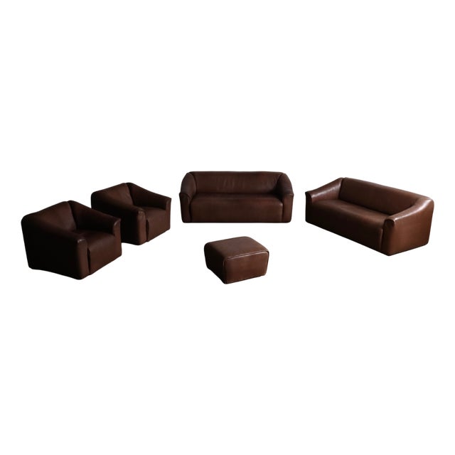 DS-47 Seating Group in Buffalo Leather from de Sede, 1970s, Set of 5 For Sale