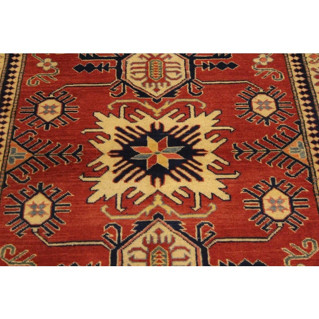 Brick Red 1990s 1990s Rustic Super Kazak Rust/Beige Wool Rug For Sale - Image 8 of 9