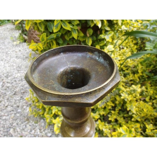 Antique Bronze Altar Candlestick, 1890s For Sale - Image 4 of 8