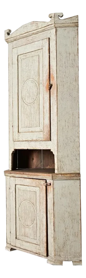 Early 19th Century Swedish Gustavian Period Painted Corner Cabinet