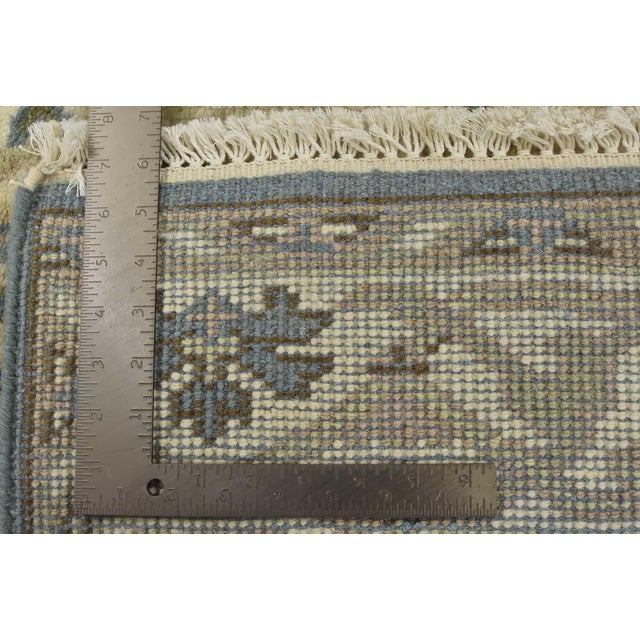 Oushak Rug 4’1” X 6’1” Blue Wool Tribal Hand-Knotted Oriental Carpet For Sale - Image 13 of 13