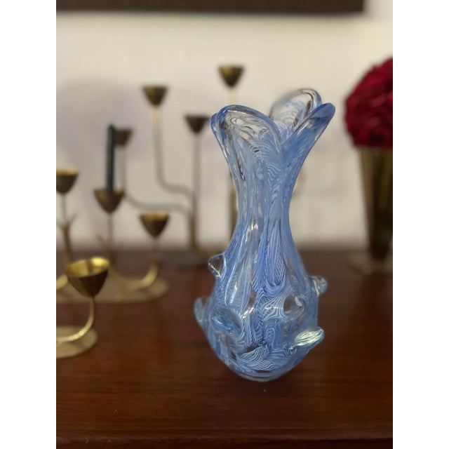 1950s Murano Glass Baby Blue Vase Chairish