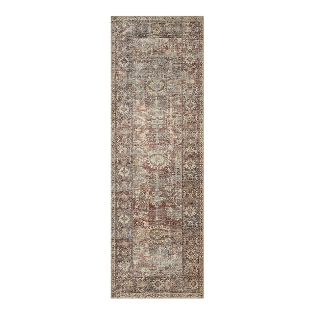 Amber Lewis x Loloi Georgie Bordeaux / Antique 2'-6" x 12'-0" Runner Rug For Sale