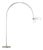 Thomas O'Brien by Visual Comfort Signature Oso 75" Arc Reading Floor Lamp in Polished Nickel with Matte White Shade For Sale