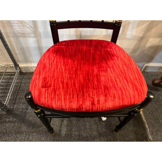 Art Deco Mid 20th Century Spindle Back Glazed Black Side Chair H. By Tell City Chair Co. For Sale - Image 3 of 9