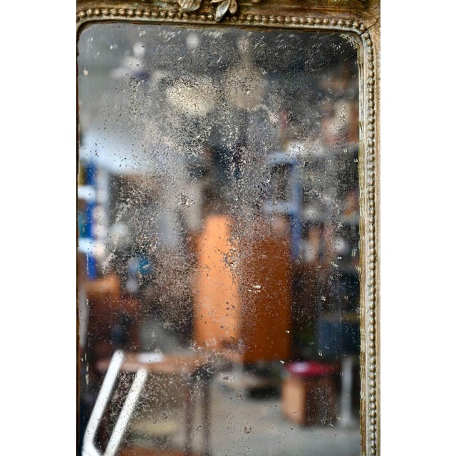 19th Century Louis XVI Mirror with Dove and Giltwood Frame in Mercury Glass, 1890s For Sale - Image 10 of 11