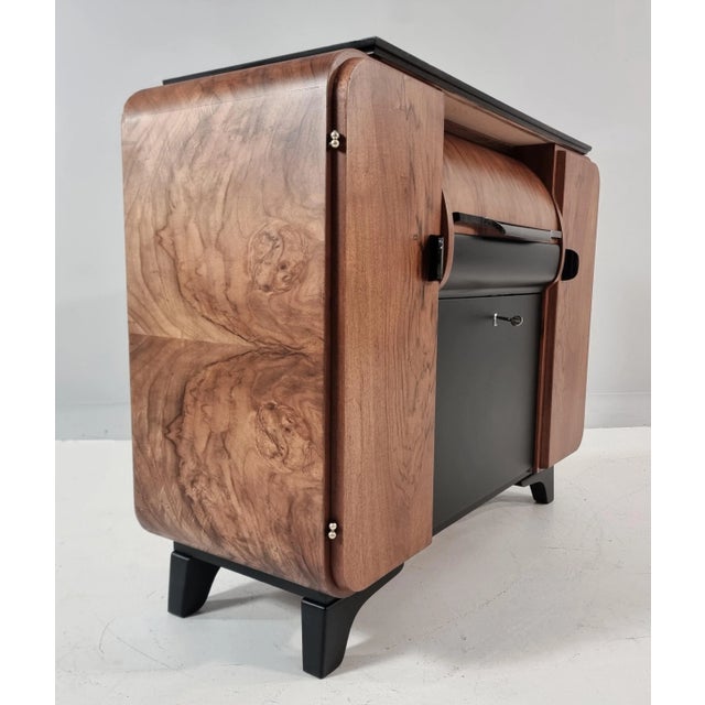 Brown Vintage Art Deco Bar Cabinet, 1950s For Sale - Image 8 of 14