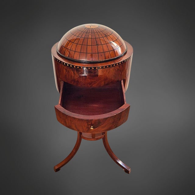 Wood Antique Biedermeier Globe Table, 1890s For Sale - Image 7 of 15