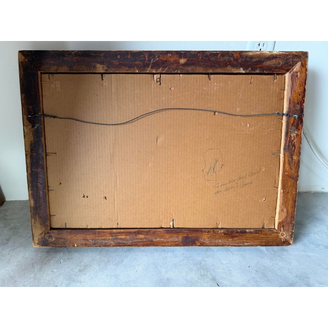 1949 Vintage Still Life Kitchen Setting Oil on Board Painting, Wood Framed For Sale - Image 12 of 12