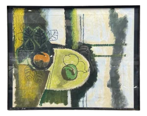 Gaetano d'Amico, Cubist Still Life, Oil and Pastel on Paper