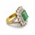 Vintage 2.15 Carat Emerald Diamond 18k Yellow Gold Cocktail Ring, Size 4.5 For Sale In Los Angeles - Image 6 of 7