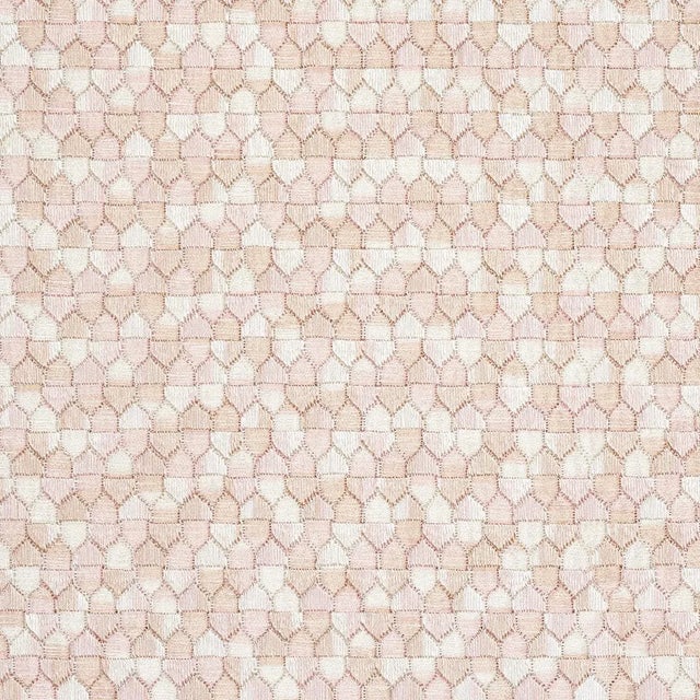 Traditional Schumacher Ivins Embroidery Fabric, Blush For Sale - Image 3 of 3