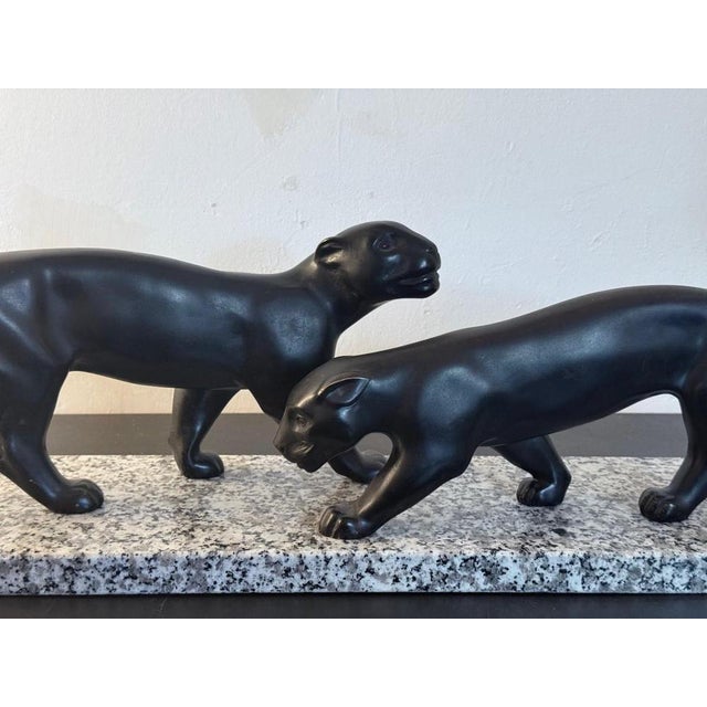 Lucien Alliot, Art Deco Sculpture of Two Panthers, 1925, Bronze For Sale - Image 4 of 13