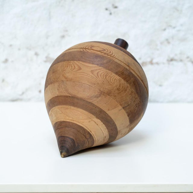 Sculpture Spinning Top in Wood, 1990s For Sale - Image 11 of 17