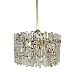 Mid-Century Facet Glass Chandelier from Kinkeldey, 1960s For Sale