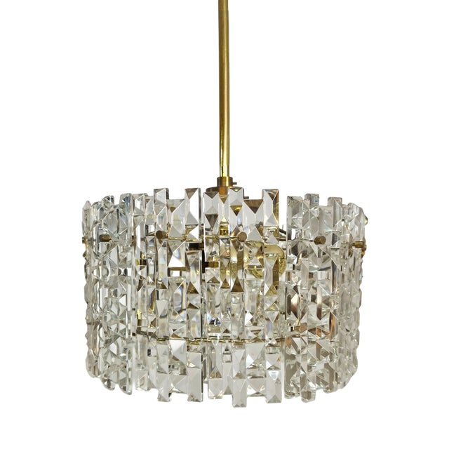 Mid-Century Facet Glass Chandelier from Kinkeldey, 1960s For Sale