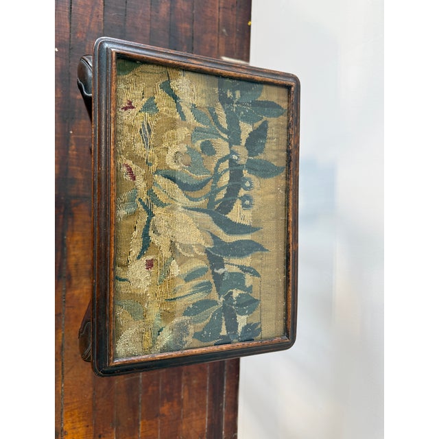 Antique Queen Anne Style Tapestry Top Occasional Table For Sale In Providence - Image 6 of 11