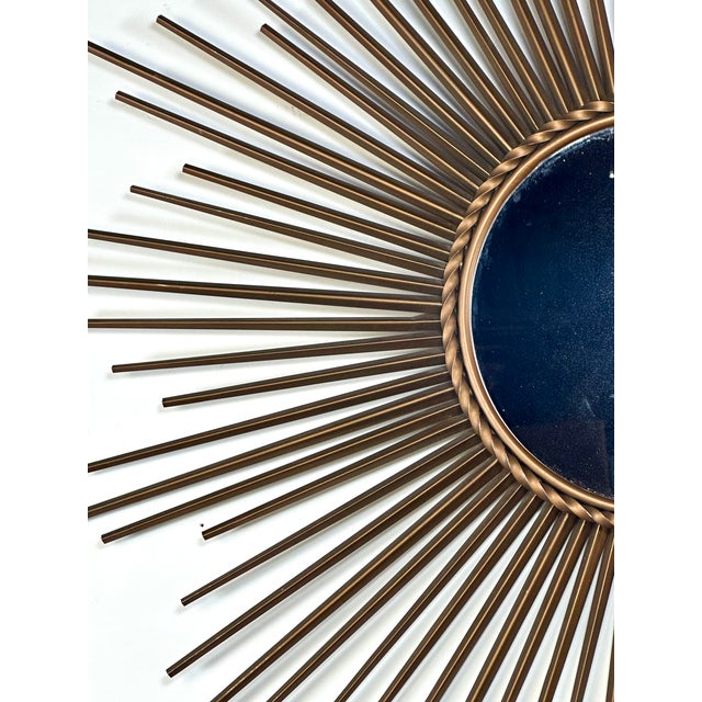 1950s Sun Mirror in Gilded Metal by Chaty Vallauris, 1960s For Sale - Image 5 of 8