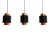 Set of Three Danish Tunika Copper Pendant Lamps by Jo Hammerborg for Fog & Mørup For Sale