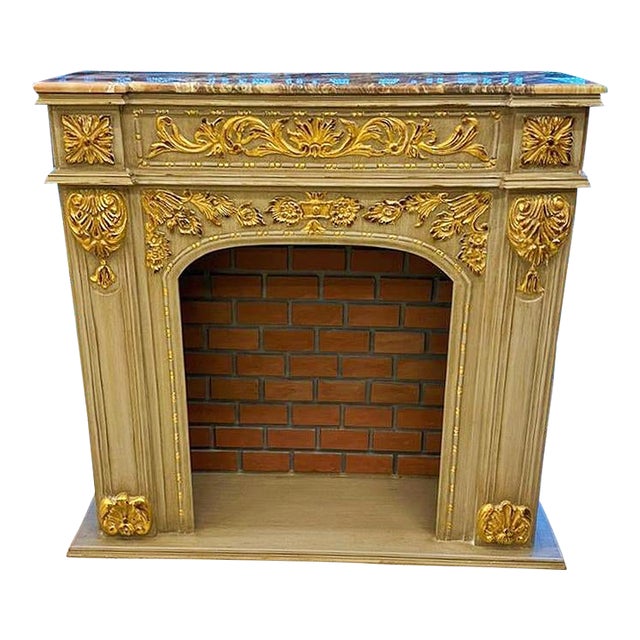 French Style Fireplace Furniture Marble Topped For Sale
