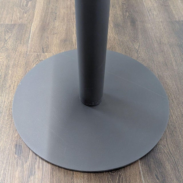 Ventana Round Wood Top Table With Black Metal Base For Sale - Image 4 of 6
