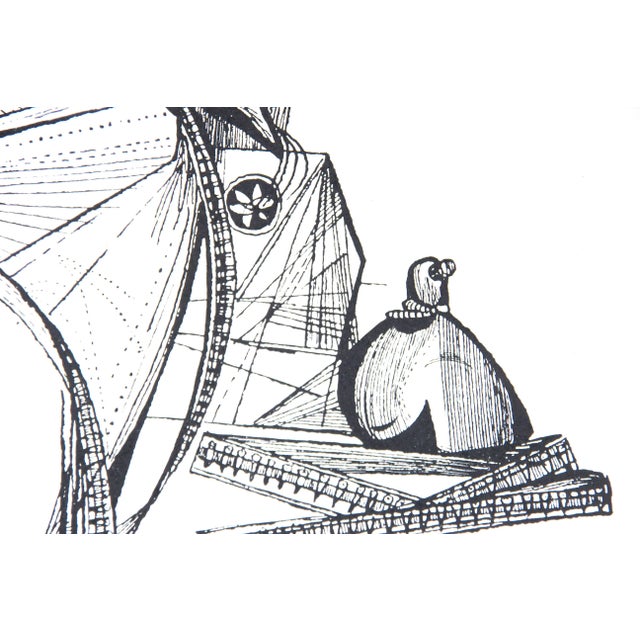 Mid 20th Century Aldemir Martins, "Cangaceiro" Abstract Figurative Litograph, Framed 1950s - Two Available For Sale - Image 5 of 8