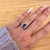 1.6Ct Tanzanite Diamond Halo Ring: Solid 14k Gold, Emerald Cut 8x6mm, Size 6.75 For Sale In Columbus - Image 6 of 6