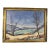 Mid 20th Century Country Gilt Framed Snowy Landscape Oil Painting Canvas Signed For Sale