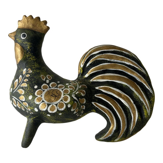 Vintage Ceramic Handpainted Rooster, Portugal For Sale