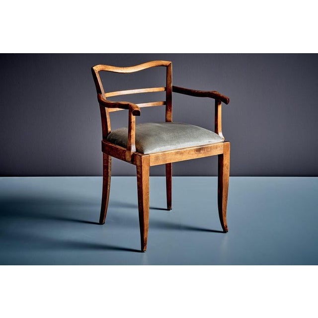 1930s Art Deco French Armchairs with Velvet Seats, France, 1930s, Set of 2 For Sale - Image 5 of 13