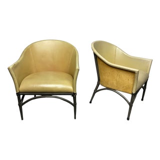 Mid-Century Modern Leather Dining Chairs by Antonio Budji Layug, Philippines, 1970s, Set of 2 For Sale
