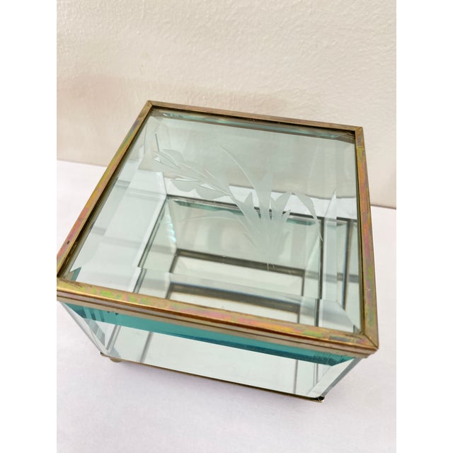 Italian Art Deco Beveled Glass Box, Italy, 1930 For Sale - Image 18 of 18