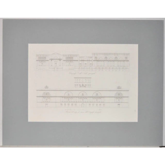 19th Century Architectural Engraving of Opera House Dimensions 19" x 13 1/4". The mat measures 28" x 22 1/2". Good antique...