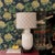 A sample of Cottage Grove Grass Green Wallpaper Care Instructions: Wipe with damp cloth.