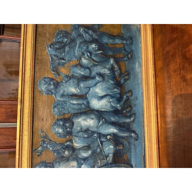 Gold Three Early 19th Century Italian Grisaille Paintings of Putti For Sale - Image 8 of 8