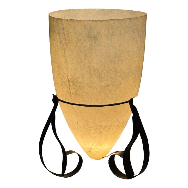 Large Mid-Century Fiberglass Cone Shade Spanish Colonial Lamp For Sale