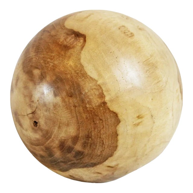 Polished Teak Root Sphere Art For Sale