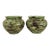 Mid-Century 7" Atomic Green & Black Studio Pottery Vases - A Pair For Sale